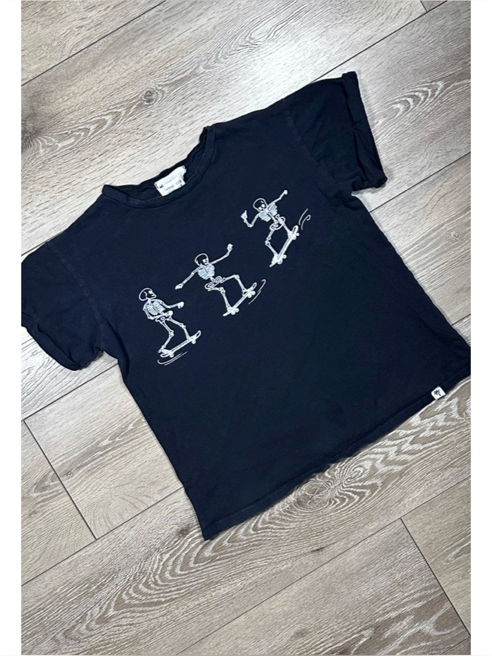 French Pastry Short Sleeve Skeleton Skateboard Boxy Tee
